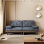 Urban Comfort Convertible Wooden Daybed Sofa – Grey Fabric - Image 3