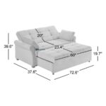 Urban Plush Fabric Sofa Cum Bed with Storage – Grey - Image 2