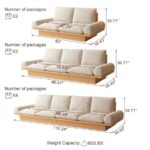 Scandi Smart Wooden Sofa with Built-In Storage Drawers - Image 2