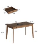 Solid Wood Computer Study Table with Keyboard Tray - Image 2