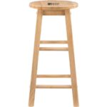 Solid Wood Round Bar Stool for Kitchen Counter & Bar – Natural Finish - Image 4