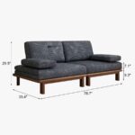 Urban Comfort Convertible Wooden Daybed Sofa – Grey Fabric - Image 4