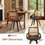 Modern Leather Swivel Dining Chairs with 360 Degree Rotation and Cushioned Comfort – Set of Two - Image 6