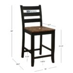 Solid Wood Bar Stool Set of Two for Indian Home Bars and Kitchen Counters - Image 4