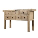 Solid Wood Console Table with Multiple Drawers – Natural Finish - Image 3