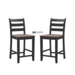 Solid Wood Bar Stool Set of Two for Indian Home Bars and Kitchen Counters - Image 5
