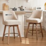 Mid Century Modern Counter Height Bar Stool Set of Two