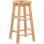 Solid Wood Round Bar Stool for Kitchen Counter & Bar – Natural Finish - Image 5