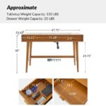 Solid Wood Study Table with 3 Drawers – Modern Home & Office Writing Desk - Image 4