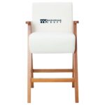 Premium Fabric Armrest Bar Stools with Solid Wood Legs - Image 6