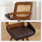 Modern Leather Swivel Dining Chairs with 360 Degree Rotation and Cushioned Comfort – Set of Two - Image 7