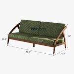 Solid Wood Upholstered Sofa with Ash Wood Frame and Removable Fabric Cover - Image 6