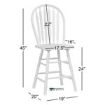 Solid Wood 24 Inch Bar Stool Set of Two for Indian Kitchen Counters - Image 4