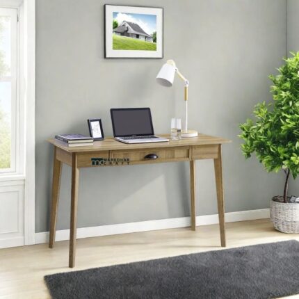 Solid Wood Study Table with Single Drawer – Minimal Home & Office Desk