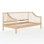 Scandinavian Style Slatted Wooden Daybed with Natural Finish - Image 4