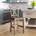 Solid Wood Bar Stool Set of Two for Indian Home Bars and Kitchen Counters