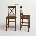 Solid Wood Bar Stool Set of Two for Indian Home Bars and Kitchen Counters - Image 4