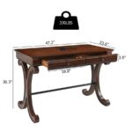 Study Table with Dual Drawers – Classic Home Office Writing Desk - Image 5