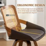 Modern Leather Swivel Dining Chairs with 360 Degree Rotation and Cushioned Comfort – Set of Two - Image 2