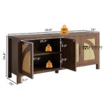 Media Console Entertainment Center with Cabinets and Shelves for Living Room Storage - Image 5