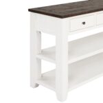 Modern Console Table with Solid Pine Top in Antique White Finish - Image 7