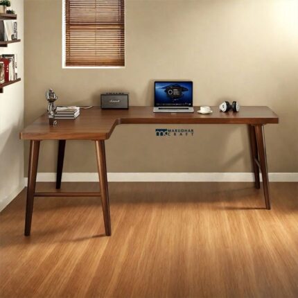 L-Shaped Study Table – Modern Home Office Work Desk