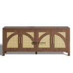 Media Console Entertainment Center with Cabinets and Shelves for Living Room Storage - Image 2