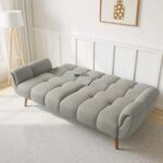 Modern Tufted Fabric Sofa with Curved Armrests - Image 3