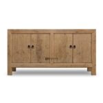 Solid Wood Sideboard Cabinet with Distressed Finish – Rustic Natural Wood - Image 4