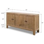 Solid Wood Sideboard Cabinet with Distressed Finish – Rustic Natural Wood - Image 2