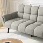 Modern Tufted Fabric Sofa with Curved Armrests - Image 5