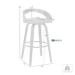 Counter and Bar Height Stool with Open Low Back in Faux Leather - Image 4