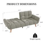 Modern Tufted Fabric Sofa with Curved Armrests - Image 2