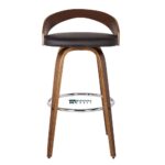 Counter and Bar Height Stool with Open Low Back in Faux Leather - Image 5