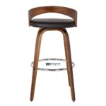 Counter and Bar Height Stool with Open Low Back in Faux Leather - Image 3