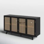 Rattan Cane TV Stand with Solid Wood Legs and Natural Elegant Design - Image 6