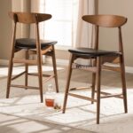Solid Sheesham Wood Straight-Leg Bar Stools Set of 4