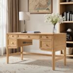Premium Solid Wood Study Table with Multiple Drawers – Modern Home & Office Work Desk