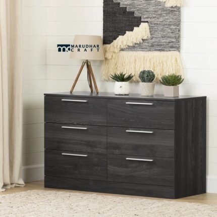 Solid Wood Chest with 6 Spacious Drawers for Bedroom, Living Room
