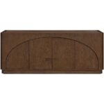 Modern Solid Wood Sideboard with Curved Panel Design – Walnut Finish - Image 3