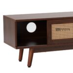 Mid Century Modern TV Stand with Smooth Sliding Doors and Functional Storage - Image 4