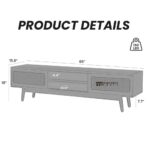 Mid Century Modern TV Stand with Smooth Sliding Doors and Functional Storage - Image 6