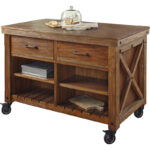 Twin-Drawer Kitchen Island Cart with Locking Casters - Image 2