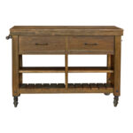 Twin-Drawer Kitchen Island Cart with Locking Casters - Image 5