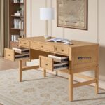 Premium Solid Wood Study Table with Multiple Drawers – Modern Home & Office Work Desk - Image 3
