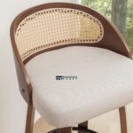 Swivel Linen Counter Stools Set of 2 for Kitchen & Bar Seating - Image 3