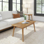 Solid Wood Coffee Table with Storage Shelf - Image 4