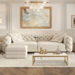 Luxury Tufted L-Shape Sofa with Ottoman - Image 4