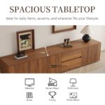 Walnut Brown Mid Century Modern 79 Inch TV Stand with Storage and Retro Media Console Design - Image 6