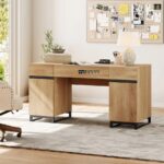 Modern Executive Study Desk with Dual Storage Pedestals